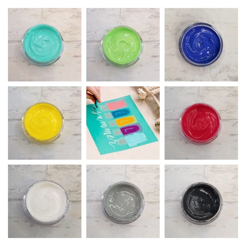 DGAGA 16PCS Chalk Paste Paint with Mini Squeegees Screen Printing Tool,Chalk Paaste for Craft Furniture Paint Chalk Paste for Silk Screen Stencils,Fabric Wood Home Decor Chalk Ink Paste Art Supplies - Image 4